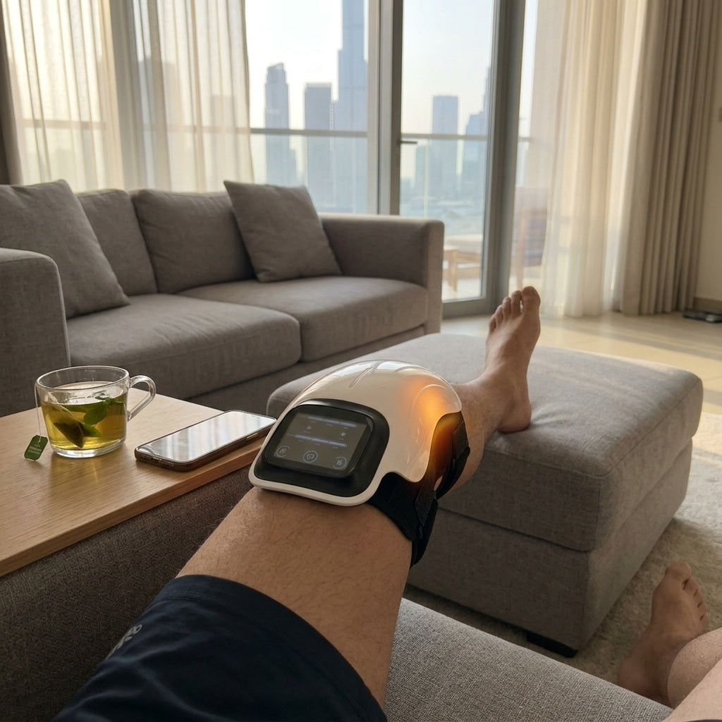 Customer review from Dubai using Rahaty knee massager